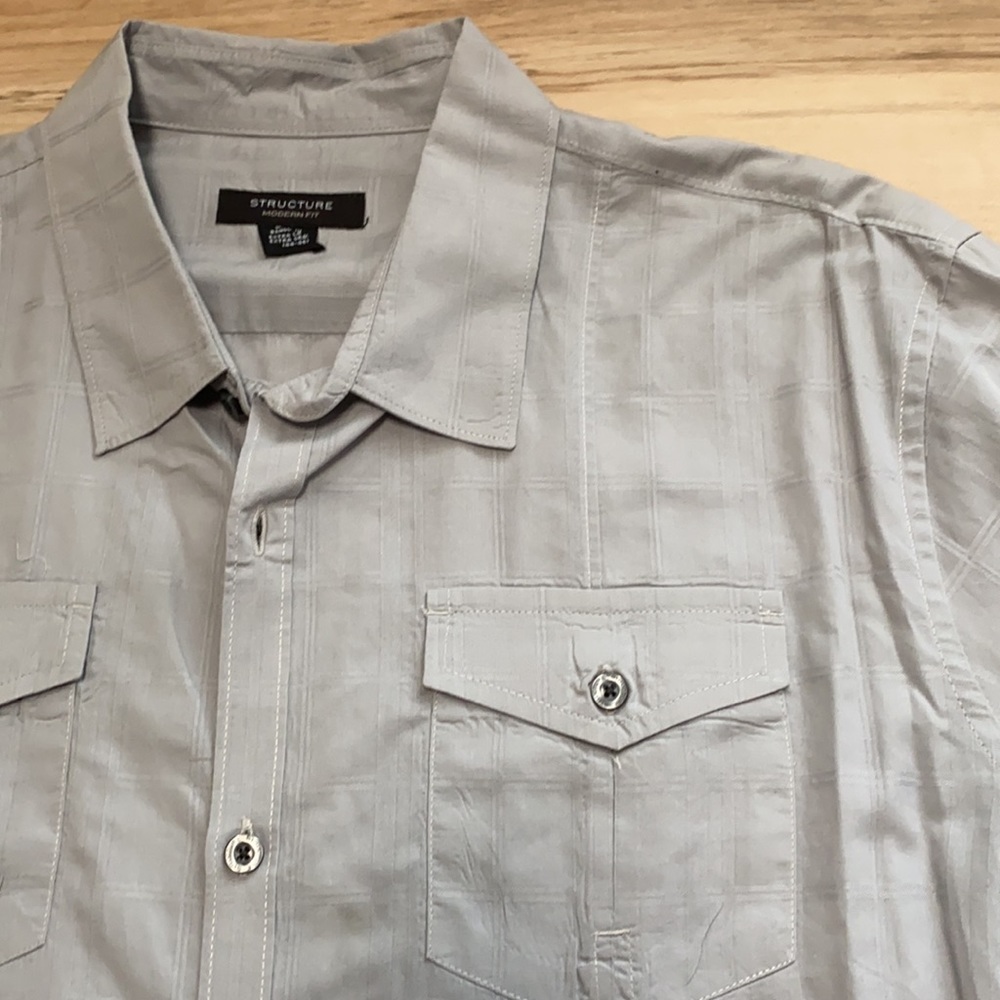 Structure Modern Fit XL Long Sleeve Grey Shirt - Picture 3 of 8